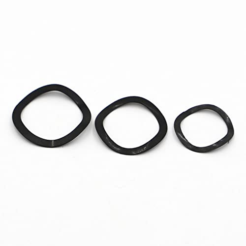 Arandelas elásticas onduladas, acero inoxidable 304, al carbono negro, arandelas de tres ondas, arandela elástica M3 M4 M5 M6 M8 M10 M12 M14 M16 M19 M21 M24 M27 M34(Black Carbon Steel,50pcs M3x6)