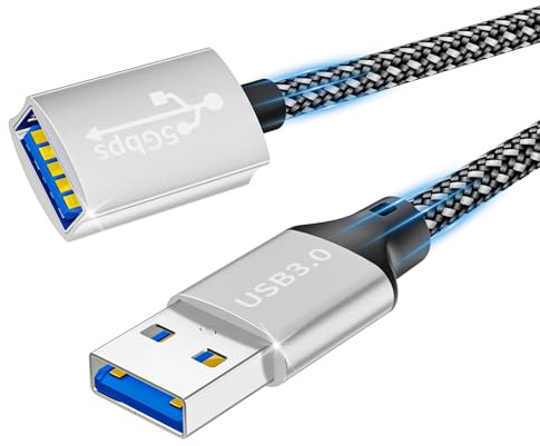 USB 3.0-förlängning, 0,5 m USB-förlängningskabel, 5 Gbps USB A till A förlängningskabel för USB-minne, kortläsare, tangentbord, skrivare, skanner, kamera, mus, headset, USB-hub, skrivare, webbkamera