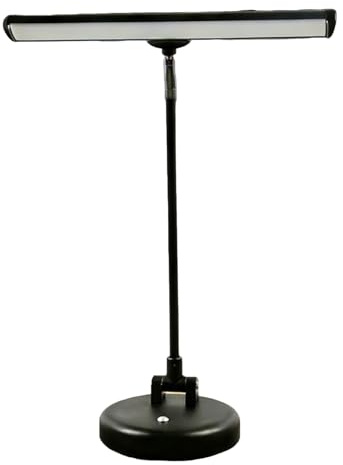 yeeplant Piano Lamp LED for Upright Piano, 10W, Stepless Dimming, 3 Color Temperatures, 5.9 ft Cord, Desk Lamp for Sheet Music, Black Metal, Adapter Included