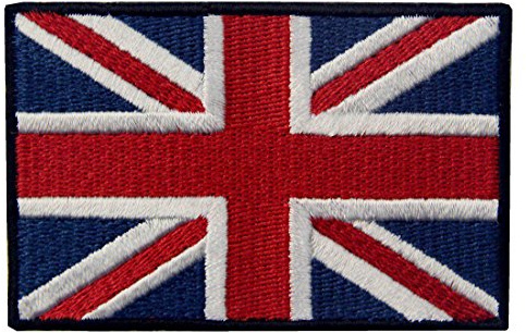 EmbTao Brittisk Union Jack lapp broderad flagga moral applikation fästanordning krok & ögla UK emblem - full färg