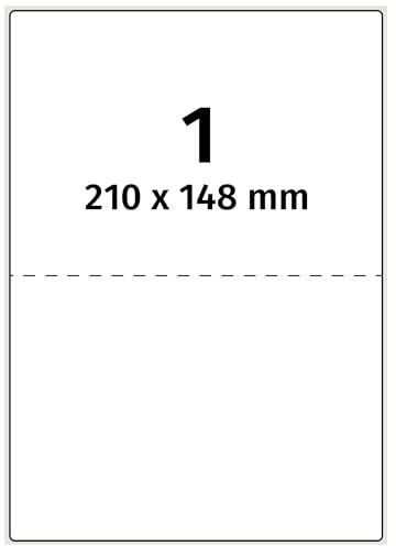 Labelident Wetterfeste Folienetiketten auf DIN A5 Bogen, weiß - 210 x 148 mm - 200 Polyester Etiketten auf 200 Bogen, selbstklebende PET Versandetiketten A5, matt