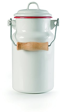 Ibili 913010 mjölkburk 1 liter, porslin, vit