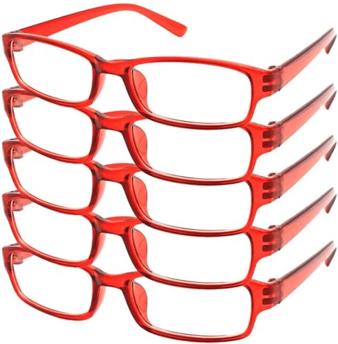 4sold Gafas de Lectura Presbicia Vista Cansada - (Pack 5) Graduadas fde Dioptrías Montura de Pasta Azul Marrón Negra Carey Diseño Moda Hombre Mujer Unisex Lentes de Aumento