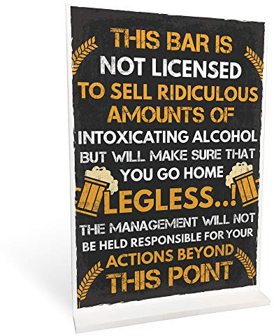Red Ocean Funny Bar License Alcohol Sign For Home Bar Pub Man Cave Novelty Decor Standing Plaque Bar Signs And Plaques