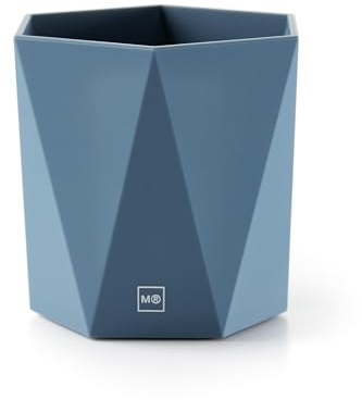 Miquelrius - Pot à crayons de bureau, Organisateur avec finition douce au toucher, Structure solide, Parfait pour le bureau, la maison ou l'école, Rangement pour fournitures, Couleur Bleu