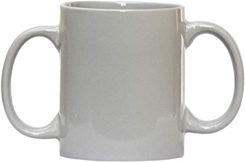 ANCIENTIMPEX Dual Handle Mug (2 Handled) Ceramic Drinking Mug for Secure Hold - 350 Ml, Grey Color