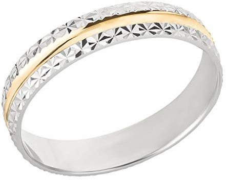 Ardeo Aurum Trauring Unisex Damenring Herrenring aus 375 Gold bicolor Gelbgold Weißgold massiv Ehering Größe 66
