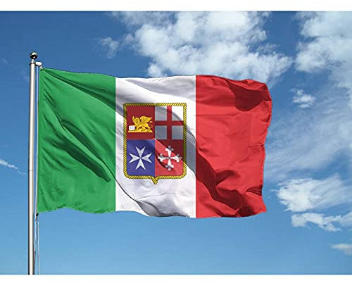 Bandiera MARINA MERCANTILE 100x150 cm in poliestere NAUTICO 115 gr/mq con doppia piega perimetrale, corda e guaina. Adatta sia IN/OUT DOOR