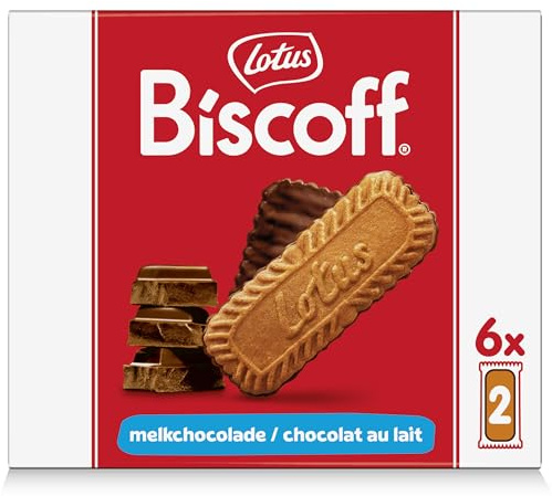 Lotus Biscoff XL Nappé Chocolat au Lait | 6 Sachets de 2 Biscuits (162g) | Ingrédients d'Origine Naturelle | Sans Colorants Artificiels