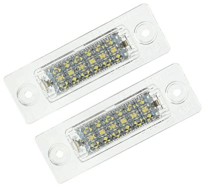 ZAYMDO Number Plate Lights, 2Pcs LED Rear License Plate Lamps 3B5943021 Replacement for V-W T5 Touran Jetta Passat Caddy Golf Plus Transporter Skoda
