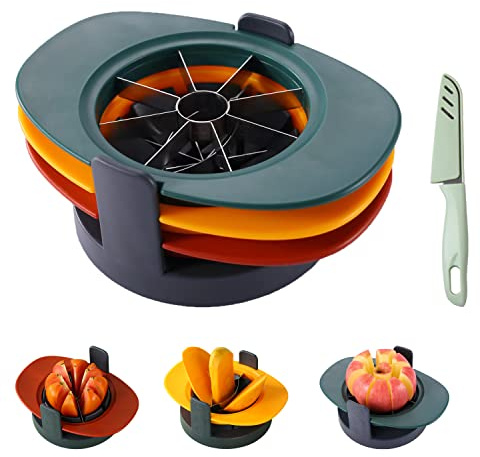 Fruit Slicer, Telawah 4 in 1 Mango Core Slicer with Vegetable Peeler and Cleaning Brush, Mango Core Remover, Tomato Wedge, Simple Kitchen Tools