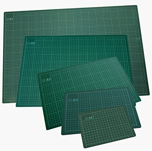 Self Healing Sewing Mat Rotary Cutting Mat Double Sided Craft Cutting Board for Sewing Crafts Hobby Fabric Precision Scrapbooking Project Arts & Crafts Grid Design (A2: 420 x 594 mm Cutting Mat)