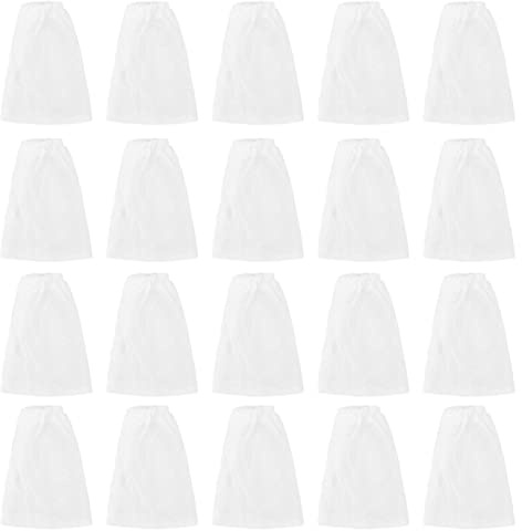 Symphonyw Aquarium Filter Bags, 20 Pcs Cotton Fish Tank Filter Bags Aquarium Filter Sock Small Mesh Bags for Aquarium Battery Powered Gravel Cleaner