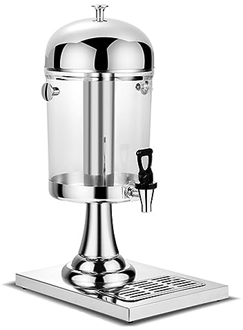 FURLOU Juice Dispenser, Stainless Steel Drinks Dispenser Container with Spigot, Retro Juice Decanter, Large Cold Drink Container, for Iced Tea, Lemonade, Fridge, Bar, Party 8L