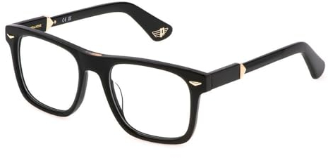 Police Unisex VPLL72 Sunglasses, Shiny Black, 52