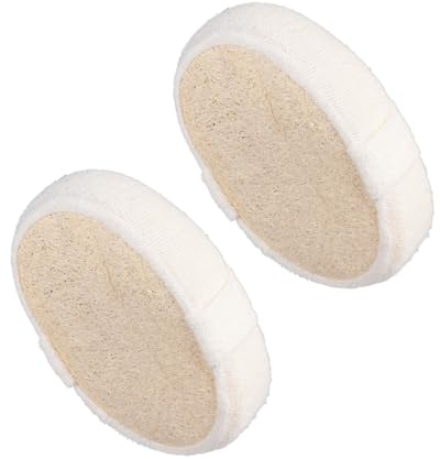 Esponjas de Lufa Exfoliantes Ovaladas para Baño y Ducha, 2 Unidades | Forma Oval, Color Beige, 2 Piezas, para Ducha y Baño, Exfoliación Natural del Cuerpo, Fibra Vegetal de Lufa