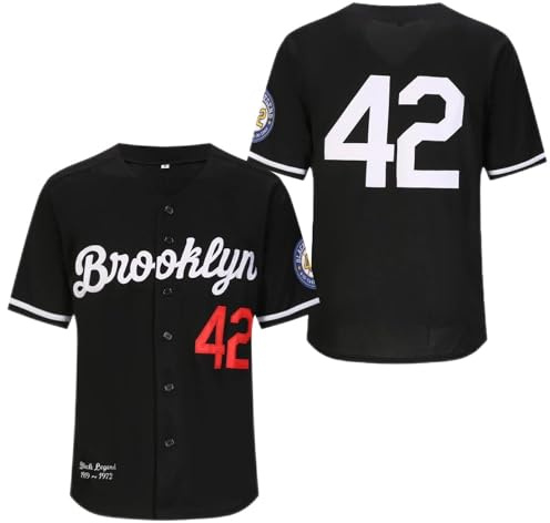 Herr Black Legend Baseball Jersey Nummer 42 Vintage Broderad Retro Lightsout Tröjor Skjortor