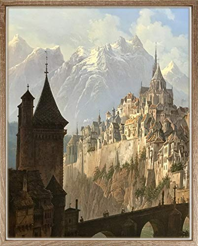 Leon Schattenfugenrahmen für Leinwandbild Rahmen für Canvasbild 60x80 cm Farbwahl Hier Sonoma Eiche Dekor ohne Glas