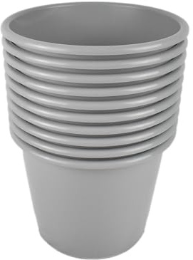 Deflecto Essential Range 14 Litre Waste Bin - Grey Pack of 10 Plastic Bins - Bedroom Bin - Waste Paper Bins For Bedrooms - Dustbin For Kitchen - Trash Bin For Bedroom Accessories - Office Bin