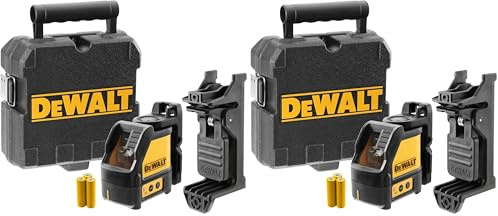 DEWALT Kreuzlinien-Laser (selbstnivellierend, horizontale und vertikale Laserlinien, Laserfarbe Rot, Laserklasse 2, 2-Tasten-Bedienung, inkl. Wandhalterung, Batterien und Koffer) DW088K