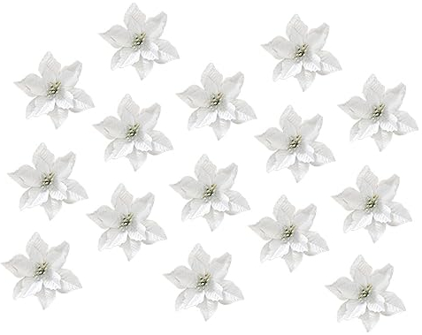 Ciieeo 15stücke Simulationsblume Weihnachtsdeko Blume Für Weihnachten Zarte Weihnachtsblume Künstliche Blume Ornament Für Weihnachtsbaum