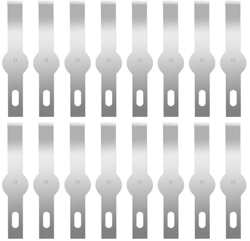 Hosifiy 120 Stück Bastelmesser Klingen Hobbymesser Skalpell Ersatzklingen, High Carbon Steel Hobbymesser Ersatzklingen für Handwerk Scrapbooking Schablone-#17