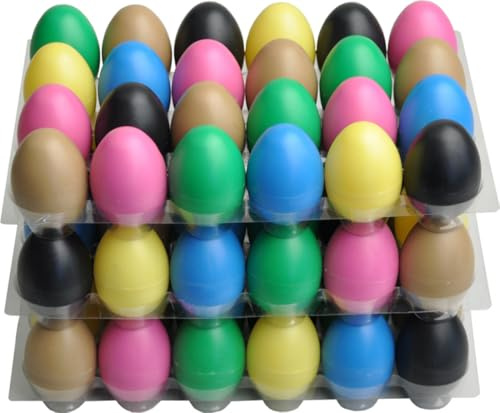 Steinbach Egg Shaker 72 Stück Schütteleier bunt sortiert inkl. ockerbraun und schwarz