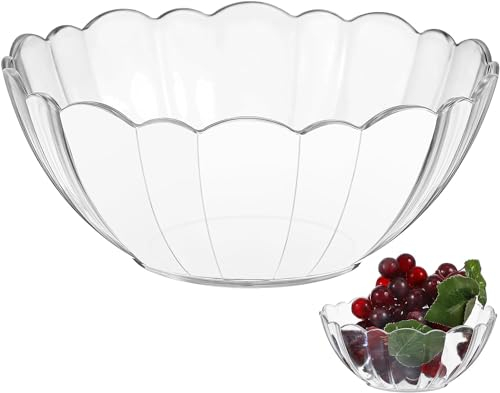 ViLLex Cuencos de plástico duro transparente para servir, resistentes y reutilizables, para ensalada, aperitivos y patatas fritas, fiestas, picnic, cumpleaños, barbacoa