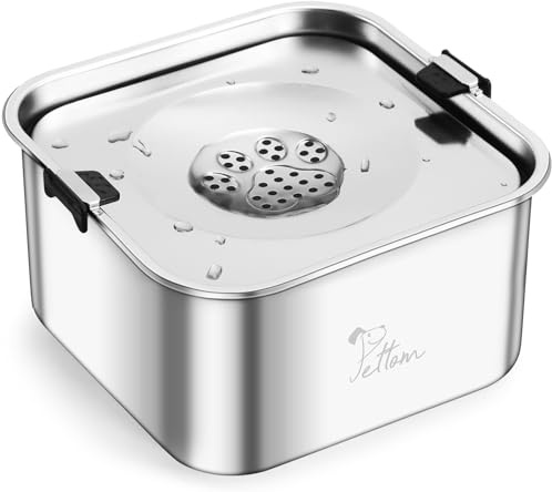 PETTOM Non Spill Dog Water Bowl, 3L Large Capacity Stainless Steel Dog Water Bowl Anti Drip, Splash Proof Floating Water Bowls for Dogs