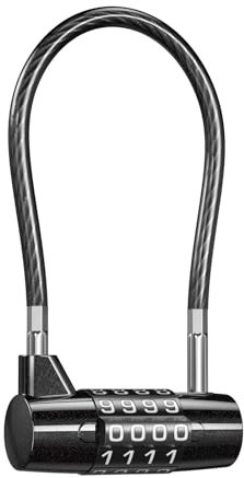 OQIMAX Long Shackle Padlock, 4 Digit Combination Padlocks with Code, Waterproof Resettable Shed Padlock, Outdoor Safety Code Lock for Gym Locker, Suitcase Bag, Bike, Small Sheds, Pet Door