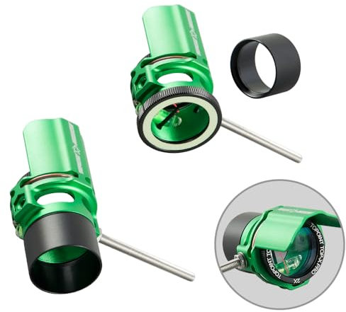 surwolf Viseur pour Arc à poulies Lentille 2X 4X 6X 8X en Option pour Le Niveau d'arc à poulies de la Lunette de visée de compétition, Fibre de 0.019 avec Couvercle léger (Vert, 8X)