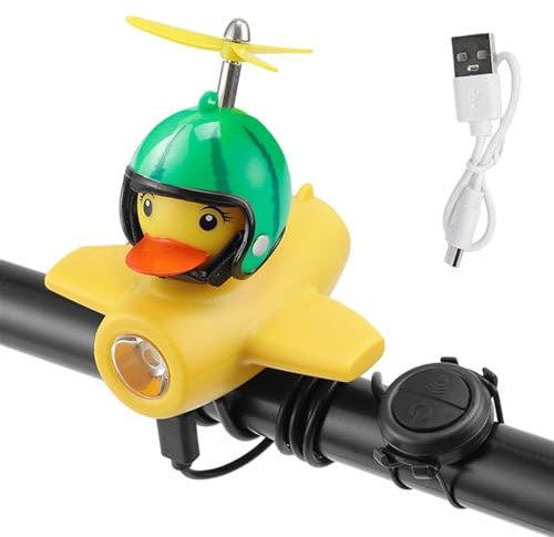 Enten-Fahrradklingel – 2er-Pack Gummi-Enten-Fahrradhupen, Helle Fahrradglocken Mit LED-Licht | Lustige Gelbe Enten-Fahrradhupen Mit Propeller, Enten-Fahrradklingel, Fahrradzubehör Für Kinder Und Erwac