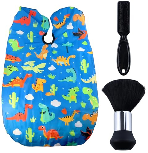 Barnens frisörkappa, professionellt tecknat tryck hårklippningskappa, frisörkappa justerbar frisörkappa och nackdammborste för vuxna frisörsalong tillbehör, mig color, Länge 140 cm x Breite 99cm