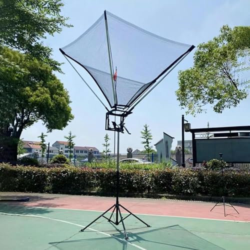 Wandmontierter Basketball Hoop Rebounder Shot Basketball Returner für drinnen und draußen, freistehender Basketball-Return-Aufsatz, Rebounder-Netz für Spielplätze mit rotierender Rücklaufrut