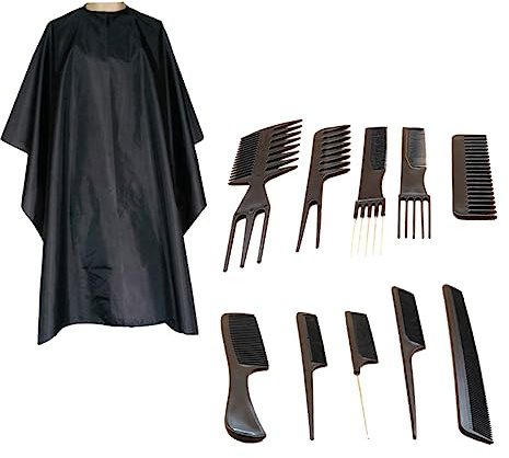 Healvian Teiliges Haarschneide-set Für Männer Professionelles Friseurwerkzeug Mit Scheren Kämmen Und Umhang Tragbare Haarstyling-werkzeuge Für Salon Und Heimgebrauch Schwarz
