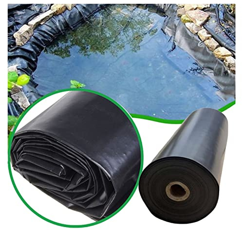 Bâche robuste en EPDM de 0,3 mm pour bassin de jardin, cascade, bassin à poissons, membrane avec design renforcé, noir (1 x 2 m)