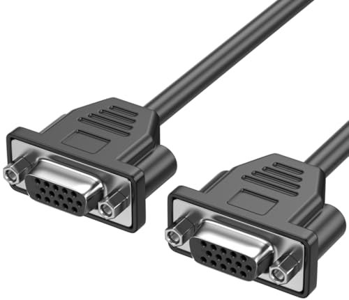 XAGMODSHN Cable de extensión VGA hembra a hembra de 30 cm para proyectores, monitores de PC, cable VGA de alta transparencia, 30 cm de largo
