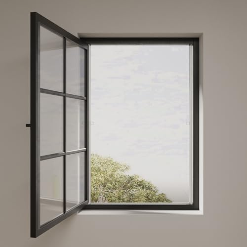 Cocoon Fliegengitter Fenster 100 x 120, Insektenschutz Alurahmen, Mückennetz Fenster Ohne Bohren - Weiß