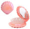 Brosses à cheveux mini coquille, Peigne D'été Pliable Avec Miroir, Forme de Coquillage Brosse,Portable Brosse pour Femme Voyage Vacances été de Plein Air Petit Brush (Rose)