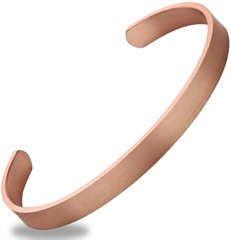 BioMag Pulsera de cobre puro para hombres y mujeres, 100 % sólido, crudo y sin revestimiento, hecha a mano, estilo vintage (vintage)