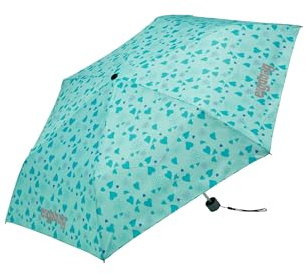 ergobag Regenschirm | Ultraleichter Kinderschirm für die Schultasche mit Tasche, kompakt zusammenfaltbar und mit 90 cm Durchmesser