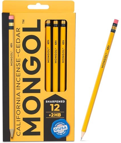 Mongol Classic Incense Cedar #2 Pencil - 12-Pack – Pre-sharpened, European Graphite Core, US Grown Cedar, Smudge Free Eraser – Nontoxic PMA Certified