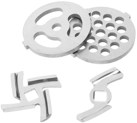 POPETPOP Set de Lames et Plaque pour Hachoir à Viande Acier Inoxydable de Rechange Pratique pour Hachoir Électrique de Cuisine Remplacement Facile pour Couteaux et Accessoires de Cuisine