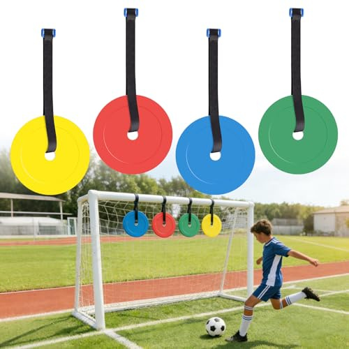 4 styck fotbollsmål, mål med justerbar skiva, fotbollsträningsutrustning, fotbollstillbehör för skottprecision och smidighet – träningsutrustning för fotboll, hockey, baseboll