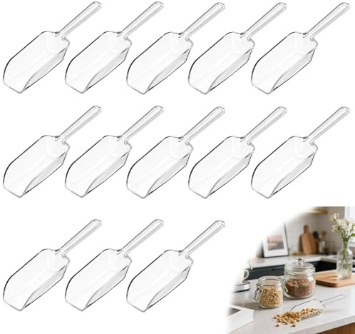 12 Pcs Clear Acrylic Sweet Scoops, Mini Plastic Scoop