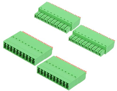 QUARKZMAN 2 Satz PCB-Klemmleiste 3.5mm Leiterplatten-Klemmenblöcke Grün | PCB Montage Anschlussklemmen Kits, 10-polig, 300V 8A, für 22-16AWG Kabel Mechanische Ausrüstung