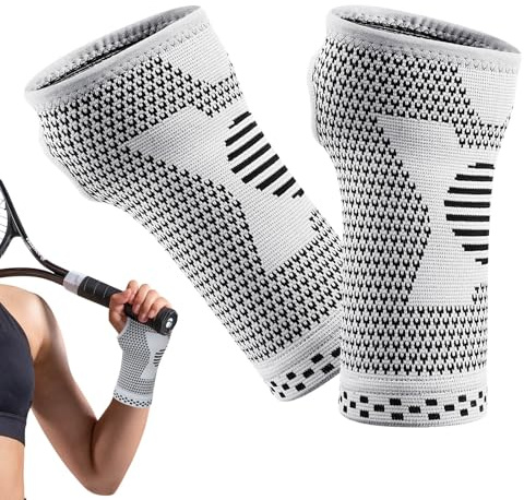 Simsky 2 Pack Handgelenk Bandagen, Kupfer Handgelenkbandage Handbandage für Männer und Damen Handgelenkstütze für Sport, Fitness, Krafttraining, Bodybuilding, Schmerzlinderung, L