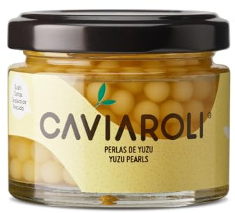 Caviaroli - Encapsulado de Aceite con Yuzu - Perlas Cítricas Gourmet para Aliño, Decoración, Coctelería y Postres - Alta Gastronomía en Casa - 50 g