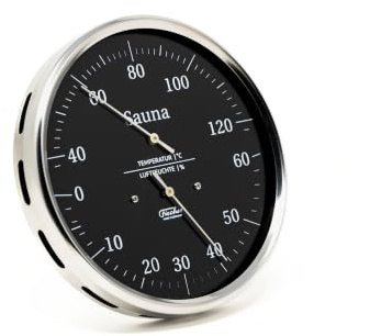 Fischer 194.01-06 thermo-hygromètre de sauna, verre, acier inoxydable