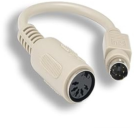 KENTEK 6 Inch in Mini DIN6 PS/2 Male to DIN5 at Female Keyboard Adapter Converter Cable Cord MDIN6 6 Pin to DIN5 5 Pin M/F for PC Mac Linux